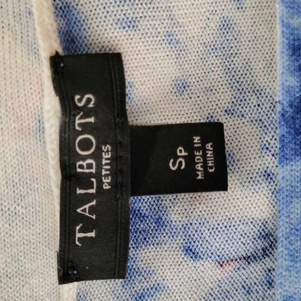 *D117 Talbots pink and blue floral print sweater PS CLEARANCE - Picture 11 of 12